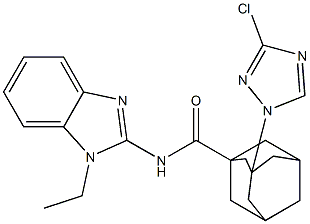 3-(3-chloro-1H-1,2,4-triazol-1-yl)-N-(1-ethyl-1H-benzimidazol-2-yl)-1-adamantanecarboxamide Structure