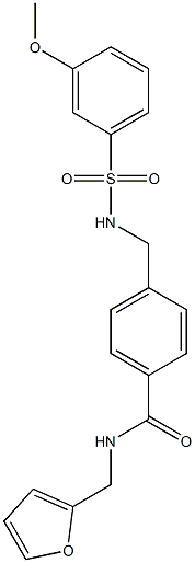 N-(2-furylmethyl)-4-({[(3-methoxyphenyl)sulfonyl]amino}methyl)benzamide Structure