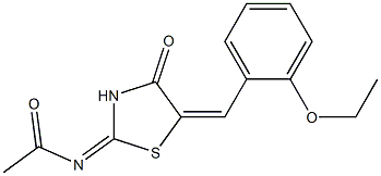 N-[5-(2-ethoxybenzylidene)-4-oxo-1,3-thiazolidin-2-ylidene]acetamide Structure