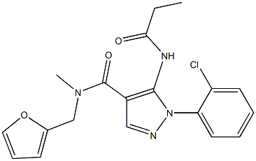 1-(2-chlorophenyl)-N-(2-furylmethyl)-N-methyl-5-(propionylamino)-1H-pyrazole-4-carboxamide Structure