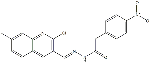 N'-[(2-chloro-7-methyl-3-quinolinyl)methylene]-2-{4-nitrophenyl}acetohydrazide Structure