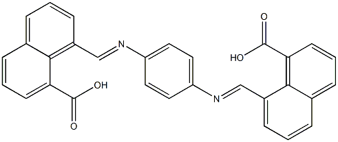 8-{[(4-{[(8-carboxy-1-naphthyl)methylene]amino}phenyl)imino]methyl}-1-naphthoic acid Structure