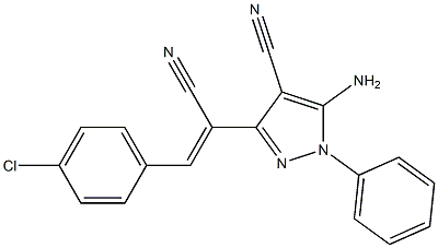 5-amino-3-[2-(4-chlorophenyl)-1-cyanovinyl]-1-phenyl-1H-pyrazole-4-carbonitrile 구조식 이미지