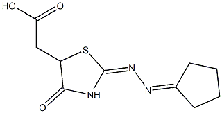 [2-(cyclopentylidenehydrazono)-4-oxo-1,3-thiazolidin-5-yl]acetic acid Structure