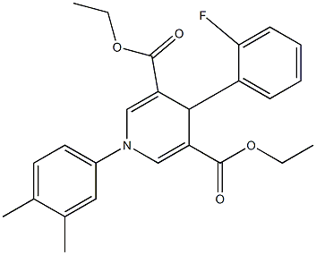 diethyl 1-(3,4-dimethylphenyl)-4-(2-fluorophenyl)-1,4-dihydro-3,5-pyridinedicarboxylate Structure