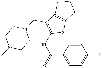 4-fluoro-N-{3-[(4-methyl-1-piperazinyl)methyl]-5,6-dihydro-4H-cyclopenta[b]thien-2-yl}benzamide 구조식 이미지