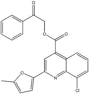 2-oxo-2-phenylethyl 8-chloro-2-(5-methyl-2-furyl)-4-quinolinecarboxylate Structure