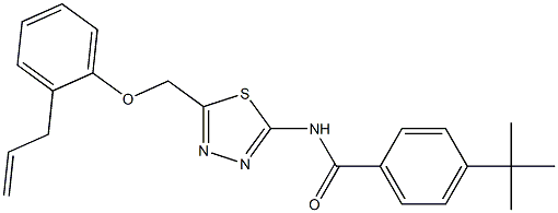 N-{5-[(2-allylphenoxy)methyl]-1,3,4-thiadiazol-2-yl}-4-tert-butylbenzamide 구조식 이미지