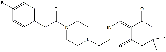 2-{[(2-{4-[(4-fluorophenyl)acetyl]-1-piperazinyl}ethyl)amino]methylene}-5,5-dimethyl-1,3-cyclohexanedione 구조식 이미지