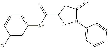 N-(3-chlorophenyl)-5-oxo-1-phenyl-3-pyrrolidinecarboxamide 구조식 이미지