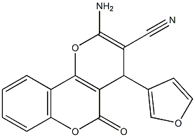 2-amino-4-(3-furyl)-5-oxo-4H,5H-pyrano[3,2-c]chromene-3-carbonitrile Structure