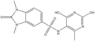 N-(2,4-dihydroxy-6-methyl-5-pyrimidinyl)-1,3-dimethyl-2-oxo-2,3-dihydro-1H-benzimidazole-5-sulfonamide Structure