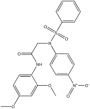 N-(2,4-dimethoxyphenyl)-2-[4-nitro(phenylsulfonyl)anilino]acetamide Structure