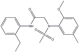 N-(2-ethylphenyl)-2-[2-methoxy-5-methyl(methylsulfonyl)anilino]acetamide 구조식 이미지