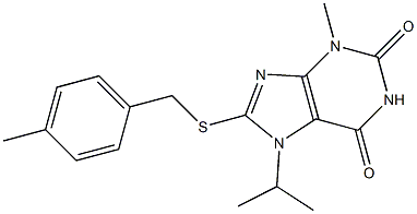 7-isopropyl-3-methyl-8-[(4-methylbenzyl)sulfanyl]-3,7-dihydro-1H-purine-2,6-dione 구조식 이미지