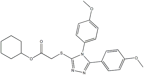 cyclohexyl {[4,5-bis(4-methoxyphenyl)-4H-1,2,4-triazol-3-yl]sulfanyl}acetate 구조식 이미지