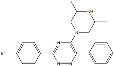 3-(4-bromophenyl)-5-(3,5-dimethyl-1-piperazinyl)-6-phenyl-1,2,4-triazine 구조식 이미지