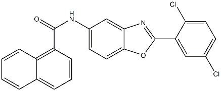 N-[2-(2,5-dichlorophenyl)-1,3-benzoxazol-5-yl]-1-naphthamide 구조식 이미지