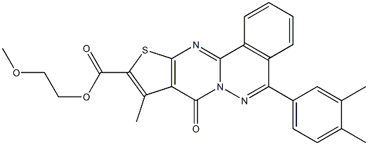 2-methoxyethyl 5-(3,4-dimethylphenyl)-9-methyl-8-oxo-8H-thieno[2',3':4,5]pyrimido[2,1-a]phthalazine-10-carboxylate 구조식 이미지