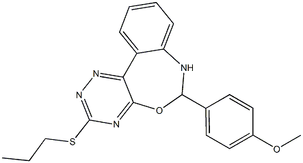 6-(4-methoxyphenyl)-3-(propylsulfanyl)-6,7-dihydro[1,2,4]triazino[5,6-d][3,1]benzoxazepine Structure