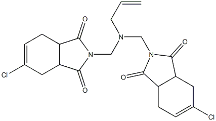 2-({allyl[(5-chloro-1,3-dioxo-1,3,3a,4,7,7a-hexahydro-2H-isoindol-2-yl)methyl]amino}methyl)-5-chloro-3a,4,7,7a-tetrahydro-1H-isoindole-1,3(2H)-dione 구조식 이미지