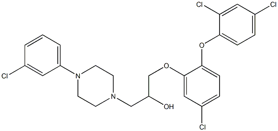 1-[5-chloro-2-(2,4-dichlorophenoxy)phenoxy]-3-[4-(3-chlorophenyl)-1-piperazinyl]-2-propanol Structure