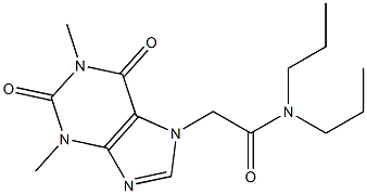 2-(1,3-dimethyl-2,6-dioxo-1,2,3,6-tetrahydro-7H-purin-7-yl)-N,N-dipropylacetamide 구조식 이미지