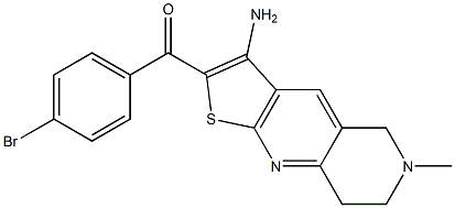 (3-amino-6-methyl-5,6,7,8-tetrahydrothieno[2,3-b][1,6]naphthyridin-2-yl)(4-bromophenyl)methanone 구조식 이미지