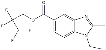 2,2,3,3-tetrafluoropropyl 1-ethyl-2-methyl-1H-benzimidazole-5-carboxylate 구조식 이미지