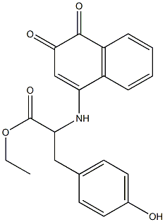 ethyl 2-[(3,4-dioxo-3,4-dihydronaphthalen-1-yl)amino]-3-(4-hydroxyphenyl)propanoate 구조식 이미지