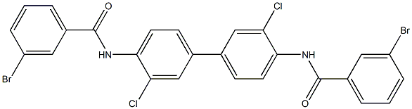 3-bromo-N-{4'-[(3-bromobenzoyl)amino]-3,3'-dichloro[1,1'-biphenyl]-4-yl}benzamide 구조식 이미지
