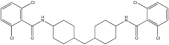 2,6-dichloro-N-[4-({4-[(2,6-dichlorobenzoyl)amino]cyclohexyl}methyl)cyclohexyl]benzamide 구조식 이미지