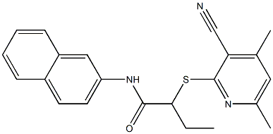 2-[(3-cyano-4,6-dimethyl-2-pyridinyl)sulfanyl]-N-(2-naphthyl)butanamide Structure