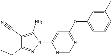 5-amino-3-ethyl-1-[6-(3-methylphenoxy)-4-pyrimidinyl]-1H-pyrazole-4-carbonitrile Structure