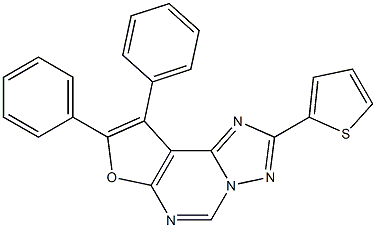 8,9-diphenyl-2-thien-2-ylfuro[3,2-e][1,2,4]triazolo[1,5-c]pyrimidine 구조식 이미지