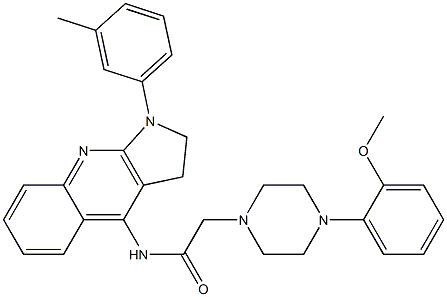2-[4-(2-methoxyphenyl)-1-piperazinyl]-N-[1-(3-methylphenyl)-2,3-dihydro-1H-pyrrolo[2,3-b]quinolin-4-yl]acetamide 구조식 이미지