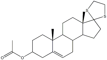 spiro(androst-5-ene-17,2'-[1,3]-dithiolane)-3-yl acetate Structure