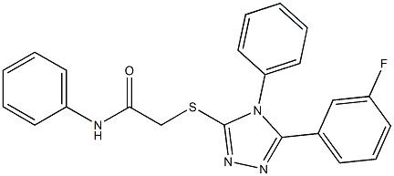 2-{[5-(3-fluorophenyl)-4-phenyl-4H-1,2,4-triazol-3-yl]sulfanyl}-N-phenylacetamide 구조식 이미지