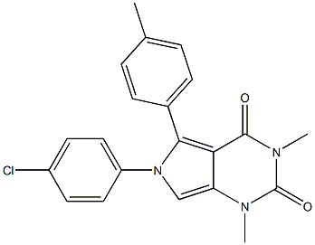 6-(4-chlorophenyl)-1,3-dimethyl-5-(4-methylphenyl)-1H-pyrrolo[3,4-d]pyrimidine-2,4(3H,6H)-dione Structure