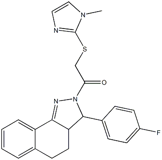 2-[3-(4-fluorophenyl)-3,3a,4,5-tetrahydro-2H-benzo[g]indazol-2-yl]-2-oxoethyl 1-methyl-1H-imidazol-2-yl sulfide Structure