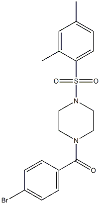 1-(4-bromobenzoyl)-4-[(2,4-dimethylphenyl)sulfonyl]piperazine Structure