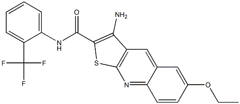 3-amino-6-(ethyloxy)-N-[2-(trifluoromethyl)phenyl]thieno[2,3-b]quinoline-2-carboxamide Structure