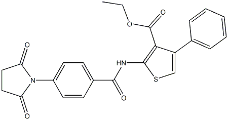 ethyl 2-{[4-(2,5-dioxo-1-pyrrolidinyl)benzoyl]amino}-4-phenyl-3-thiophenecarboxylate Structure