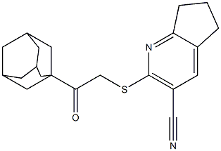 2-{[2-(1-adamantyl)-2-oxoethyl]sulfanyl}-6,7-dihydro-5H-cyclopenta[b]pyridine-3-carbonitrile Structure