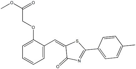 methyl {2-[(2-(4-methylphenyl)-4-oxo-1,3-thiazol-5(4H)-ylidene)methyl]phenoxy}acetate 구조식 이미지