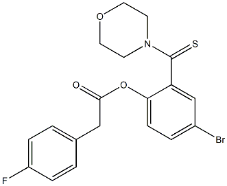 4-bromo-2-(4-morpholinylcarbothioyl)phenyl (4-fluorophenyl)acetate Structure