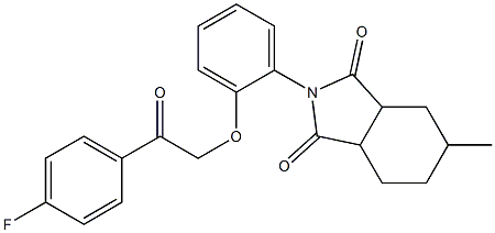 2-{2-[2-(4-fluorophenyl)-2-oxoethoxy]phenyl}-5-methylhexahydro-1H-isoindole-1,3(2H)-dione 구조식 이미지