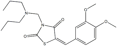 5-(3,4-dimethoxybenzylidene)-3-[(dipropylamino)methyl]-1,3-thiazolidine-2,4-dione 구조식 이미지
