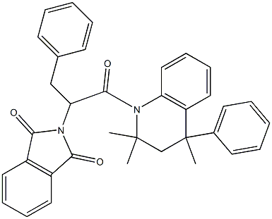 2-[1-benzyl-2-oxo-2-(2,2,4-trimethyl-4-phenyl-3,4-dihydro-1(2H)-quinolinyl)ethyl]-1H-isoindole-1,3(2H)-dione 구조식 이미지