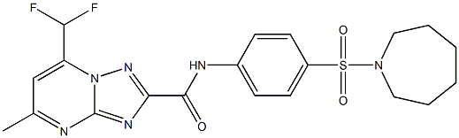 N-[4-(1-azepanylsulfonyl)phenyl]-7-(difluoromethyl)-5-methyl[1,2,4]triazolo[1,5-a]pyrimidine-2-carboxamide 구조식 이미지